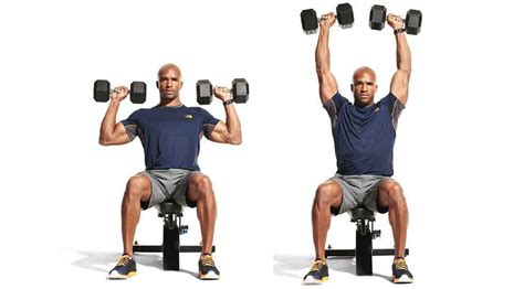 Shoulder press with db. The shoulder press, or overhead press, is a staple shoulder workout exercise, as it allows you to target all three heads of your deltoid muscles and load up your shoulders. But, does the list of ... One of the benefits of dumbbell shoulder presses vs barbell shoulder presses is that the dumbbells require you to stabilize each weight ... 