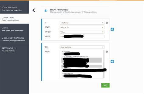 Show/Hide Form Fields based on referral URL