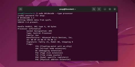 Show cpu info ubuntu