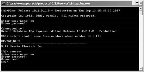 Show databases sqlplus