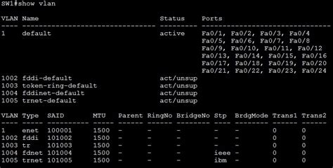 Show interface vlan