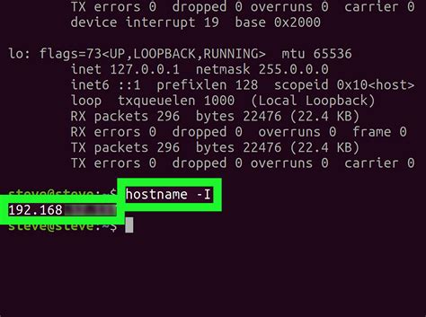 Show ip address linux command