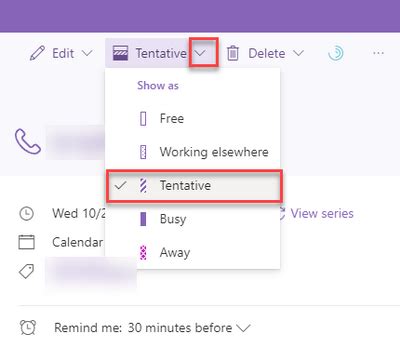 Show meeting occurrence as tentative - Microsoft …