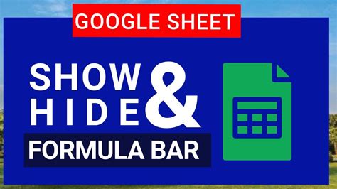 Show or Hide Formulas in Google Sheets