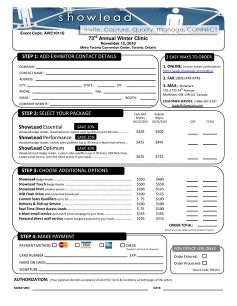 ShowCare Lead Retrieval Order Forms - yumpu.com