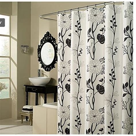 Shower Curtains With Black and White Floral Pattern to Easily - Etsy