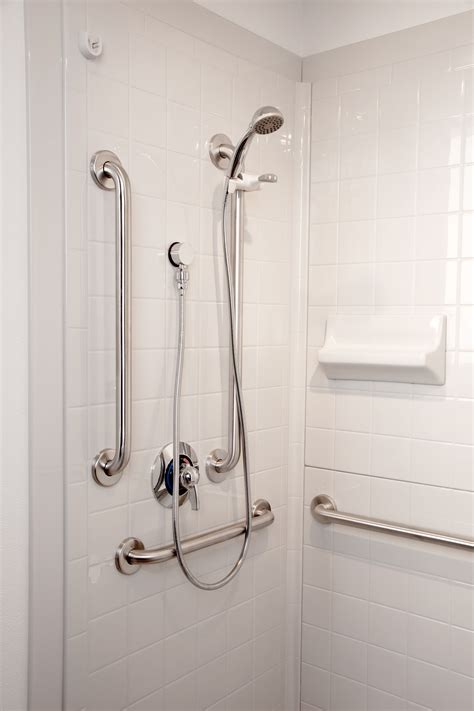 Shower grab bar installation. May 8, 2019 ... If you can mount the bar to 2 studs with long screws then you're set. If not, I would mount a piece of wood to two studs. Paint or stain to ... 