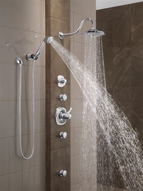 Shower set delta. By integrating separate controls on one trim, we’ve streamlined installation and your shower style. Once the Delta MultiChoice Integrated Shower Diverter is installed, you can upgrade style and functionality any time. The Stryke™ Bath Collection was designed to be integral to both your bathroom’s everyday use and personalized style. 