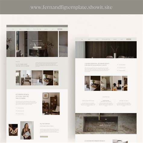 Showit Website Template For Interior Designers in 2021 Website