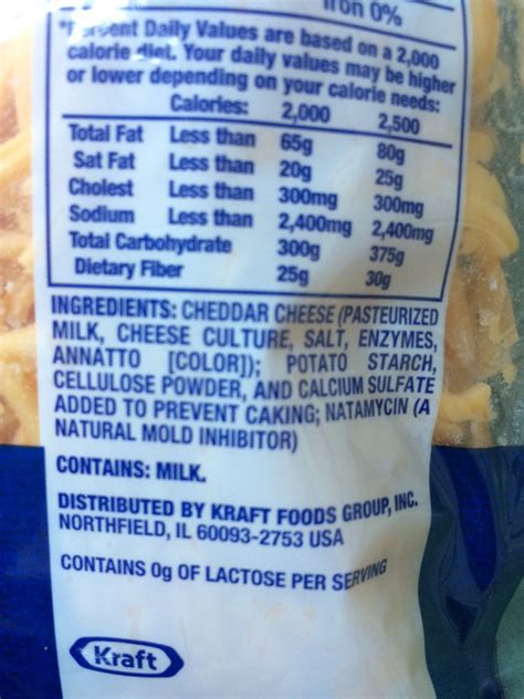 Shredded Cheese, Mild Cheddar Calories, Carbs & Nutrition Facts ...