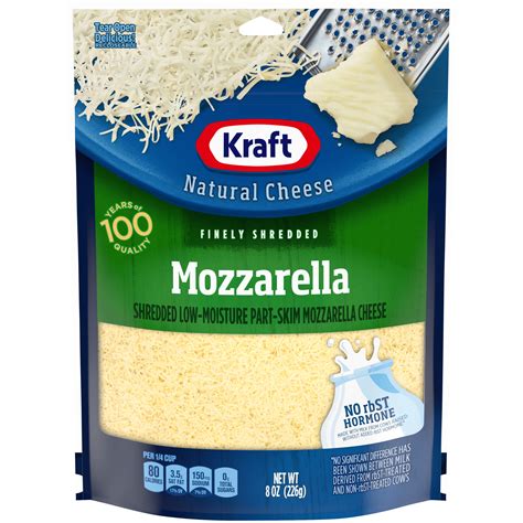 Shredded mozzarella cheese. 8oz package of shredded low-moisture part-skim mozzarella cheese brings a versatile option to your kitchen. Comes in a reclosable package for added convenience. Low-Moisture Part-Skim Mozzarella Cheese is a good … 