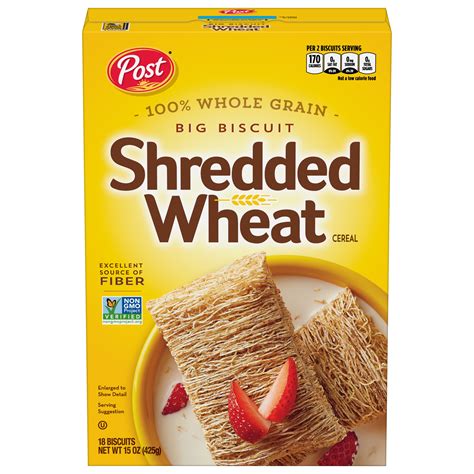 Shredded wheat cereal. Shredded Wheat® Original is a cereal biscuit made with whole grain wheat, high in fibre, low in fat, sugar and salt. Suitable for vegans and gluten-free. Discover its … 