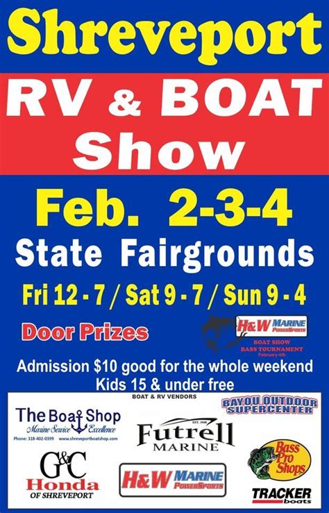 Shreveport rv and boat show. Lead photo courtesy Grand Rapids Camper, Travel & RV Show. Please scroll down to view the RV Show Schedule. RV Show Calendar - 2024 USA Events Thank you for visiting the RV Lifestyle Magazine RV Show Calendar page. Please scroll down to see our list of RV Shows and events… 