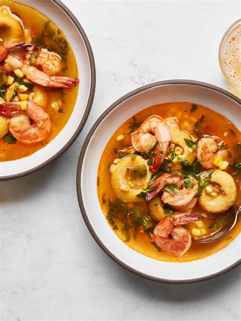 Shrimp With Chochoyotes in Smoky, Herby Broth