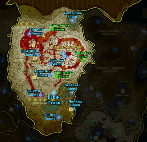 Shrine map by region. Each tower unlocks a portion of Breath of the Wild’s map, and the shrines that appear in those regions appear beneath the region names below. GREAT PLATEAU TOWER REGION Oman Au shrine (magnesis ... 