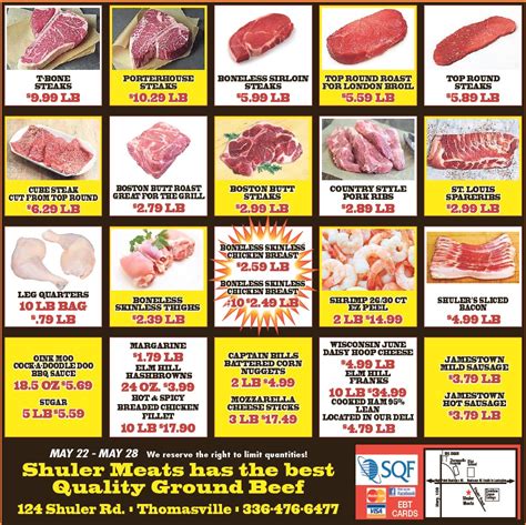 Shuler Meats Price List