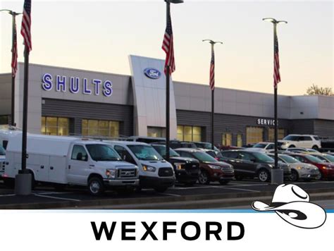 Shults Ford Wexford. 10401 Perry Highway Wexford, PA 15090-9712 US. Shults Ford Sales (878) 231-4052. Hours Of Operation. Shults Ford Sales. Monday 9:00 AM-8:00 PM ... . Shults ford wexford
