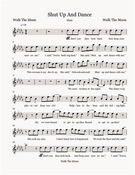 Shut Up and Dance - Sheet music for Flute