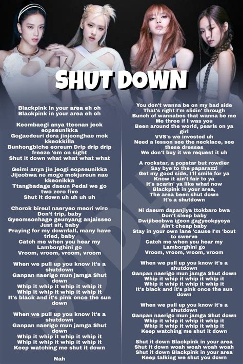 Shut down lyrics. Things To Know About Shut down lyrics. 