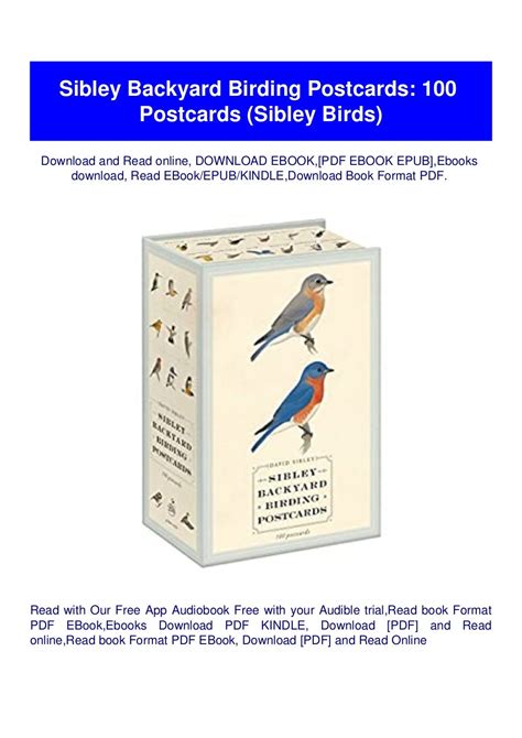 Read Sibley Backyard Birding Postcards 100 Postcards By Not A Book