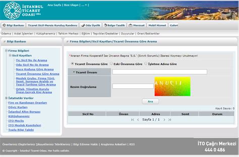 Sicil TamUnvan Firma Adres İTO. 