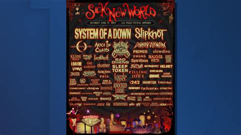 Sick new world festival. System Of A Down headlines an amazing lineup at the inaugural Sick New World Festival in sunny Las Vegas, Nevada on May 13, 2023 with the likes of Korn, Deftones, Incubus, and many other bands that have been making waves in the hard rock/nu metal world from the 1990s on.It was crazy hot and temperatures were in the 90s to low … 