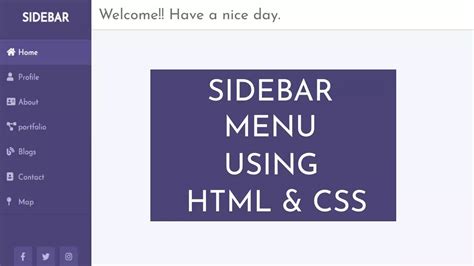 Side Navigation Bar Using Html Css And Javascript Vertical Gambaran