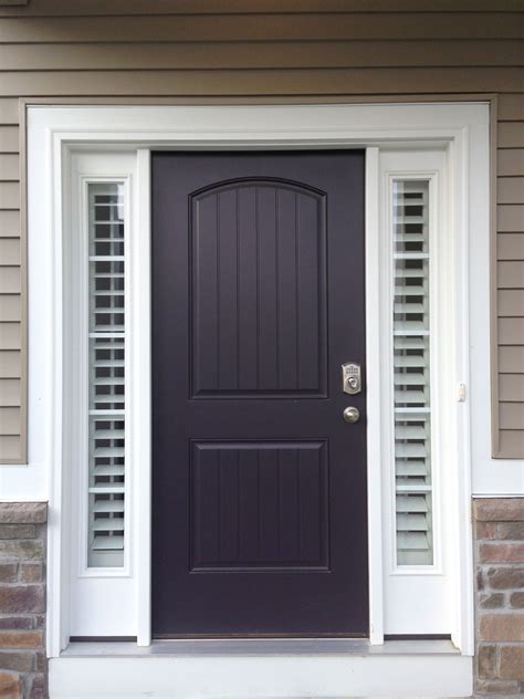 Side windows for front door. MP Doors. 36 in. x 80 in. Right-Hand Inswing 3-Lite Frosted Glass Black Finished Fiberglass Prehung Front Door 