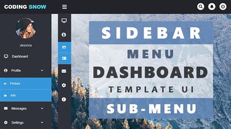 Sidebar Menu With SubMenu Dashboard Template UI Using CSS, HTML & JQuery
