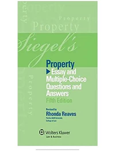 Read Online Siegels Property Essay And Multiplechoice Questions And Answers By Brian N Siegel