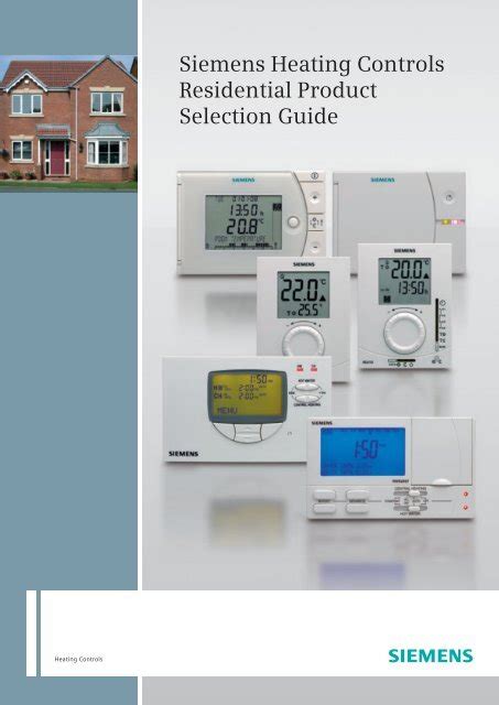 Siemens heating controls residential product selection guide. - Siemens heating controls residential product selection guide.