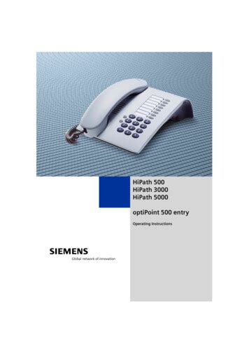 Siemens optipoint 500 entry user guide. - Cics a guide to internal structure.