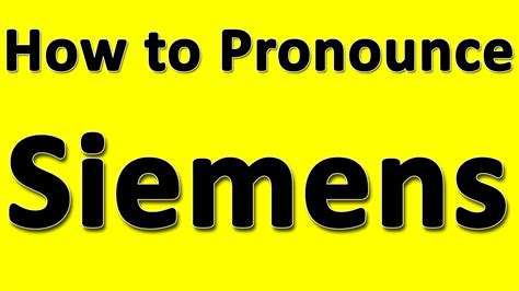 Siemens pronunciation: How to pronounce Siemens in German, …