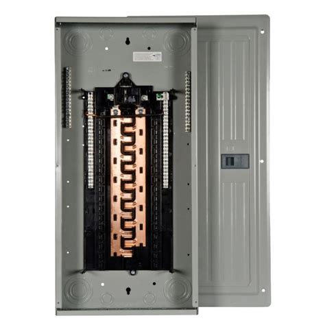  Siemens 125 amp weather resistant sub panel. Details. Metal, compact Type 3R outdoor enclosure. Unique top hinged door for easy access. Extended mounting bracket permits quick pilot hole drilling and Hole spacing for brick mortar joint mounting. GFCI Metal Housing Dimensions: 12.25" High x 6.5" Wide x 4.25" Deep (approx.) 125 Amp max panel ... . 