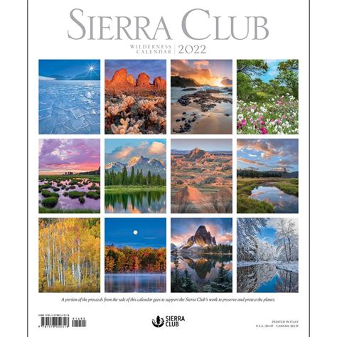 Sierra Club Wilderness Calendar 2022