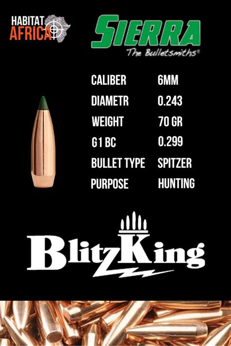 Sierra blitz.  Sierra .  Designed for high velocities, the bullet features...
