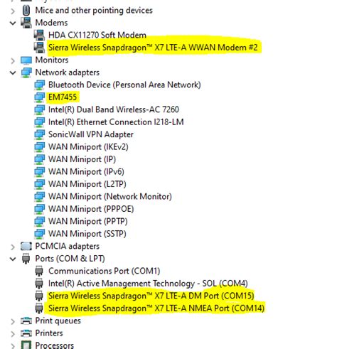 Sierra em7455 firmware.  However, the mobile network is not working.  In...