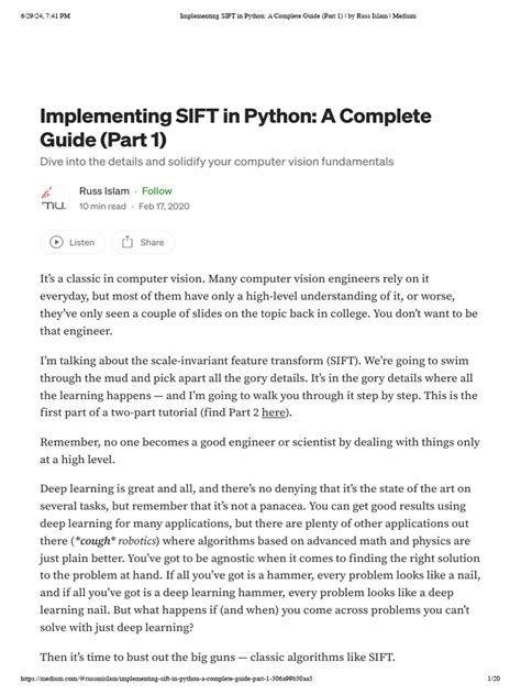 Sift python code.  Feb 17, 2020 · Implementing SIFT in Python: A Complete Guide (Part 1) Dive...