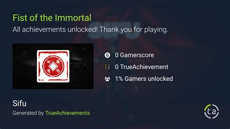 Sifu - Fist of the Immortal achievement