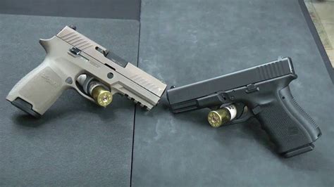 Glock G19 Gen4 vs Sig Sauer P320 M17. Glock G19 Gen4. Striker-Fired Compact Pistol Chambered in 9mm Luger . ... Glock 19 G19 Gen 4 With Night Sights . guns.com . 899.99 .. 