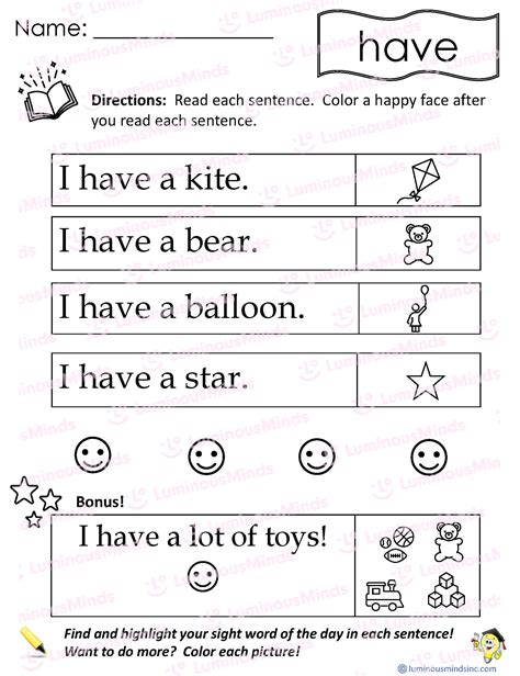 Sight Word: Have (Worksheets) - Super Teacher Worksheets