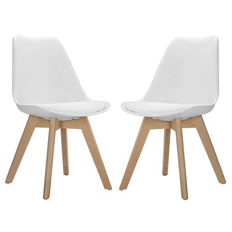 Sigmon Modern Dining Chairs In Matt White PU Seat In A Pair