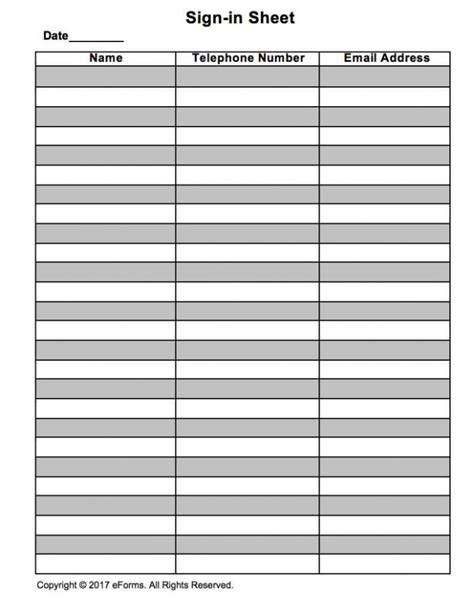 Sign In Sheet Template Google Docs amulette