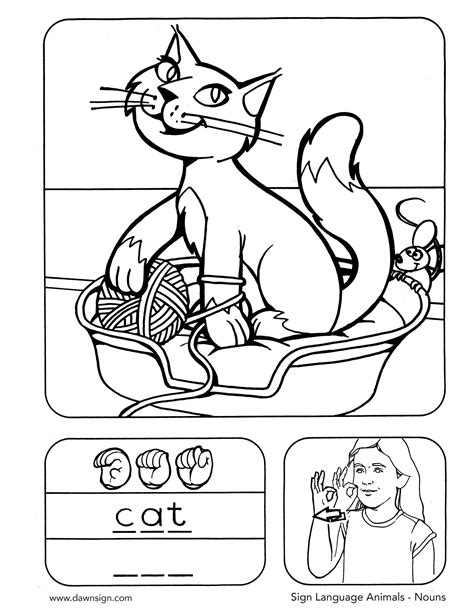 Sign Language Animal Coloring Pages