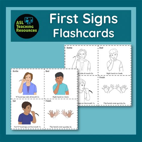 Sign Language Flashcards First Words ASL Teaching Resources