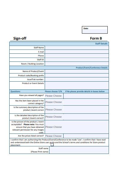 Sign Off Sheet Template Word DocTemplates