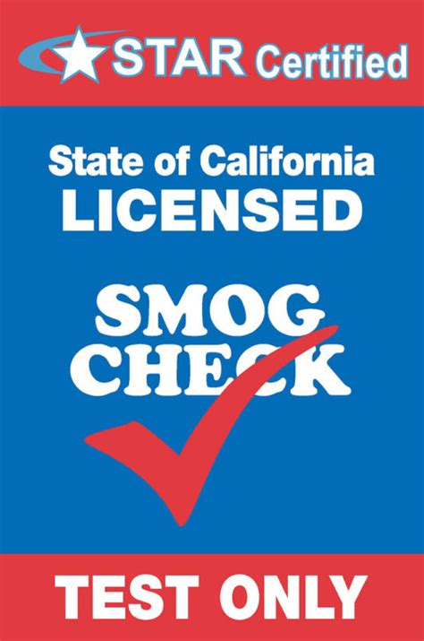 Sign State of California Licensed Smog Check Test & Repair (24" x 30