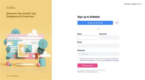 Sign Up Form with Google Button UI/UX Patterns