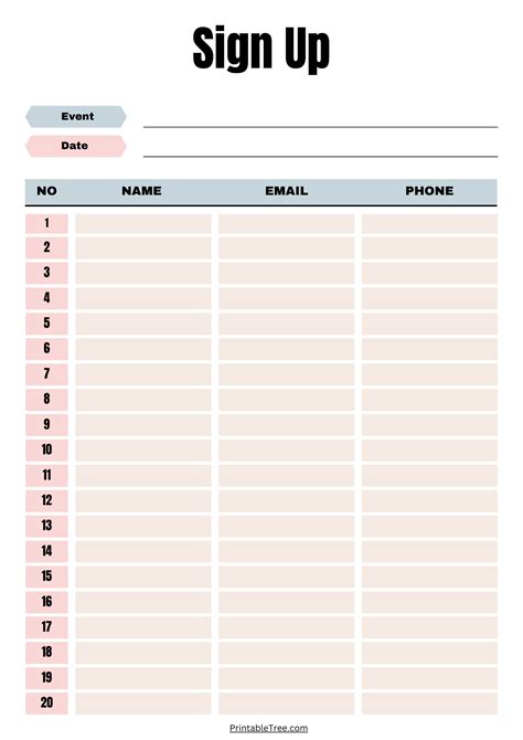 Sign in Sheet Template Form Fill Out and Sign Printable PDF Template