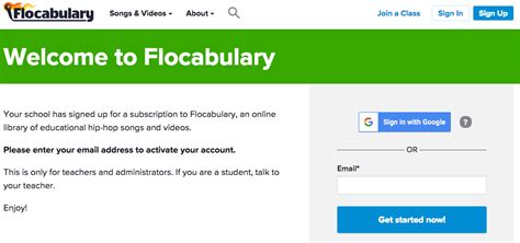 Sign in to Flocabulary with Google!